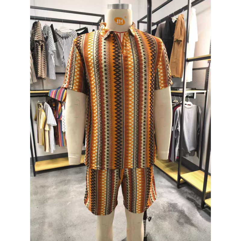 Vintage Hawaiian Floral Shirt - 2026年夏新作 メンズ ボヘミアンスタイル Vネックポロシャツ 通気性抜群 ビーチバケーション