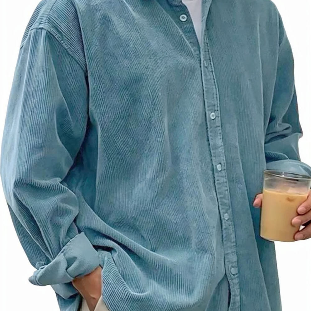 メンズ コーデュロイシャツ 長袖 カジュアル ゆったりとした - Corduroy Button Up Shirt Men のレビューと価格