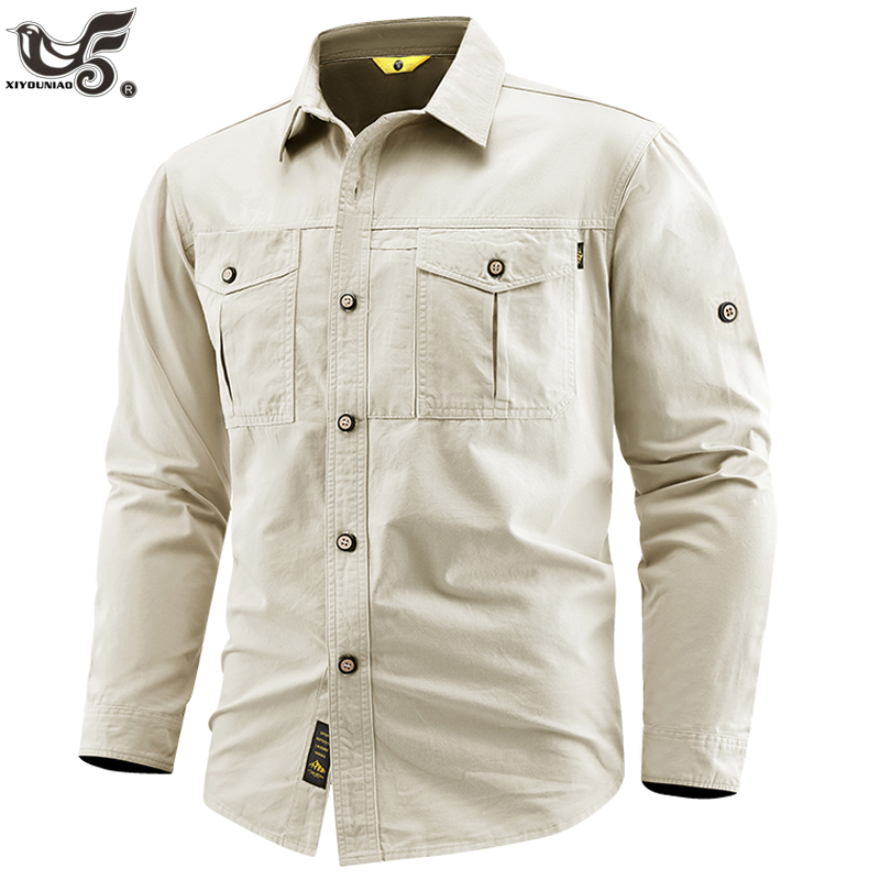 ビジネス用ミリタリーシャツ、メンズ、タクティカル、長袖、春・ - Tactical Military Shirt Cargo のレビューと価格
