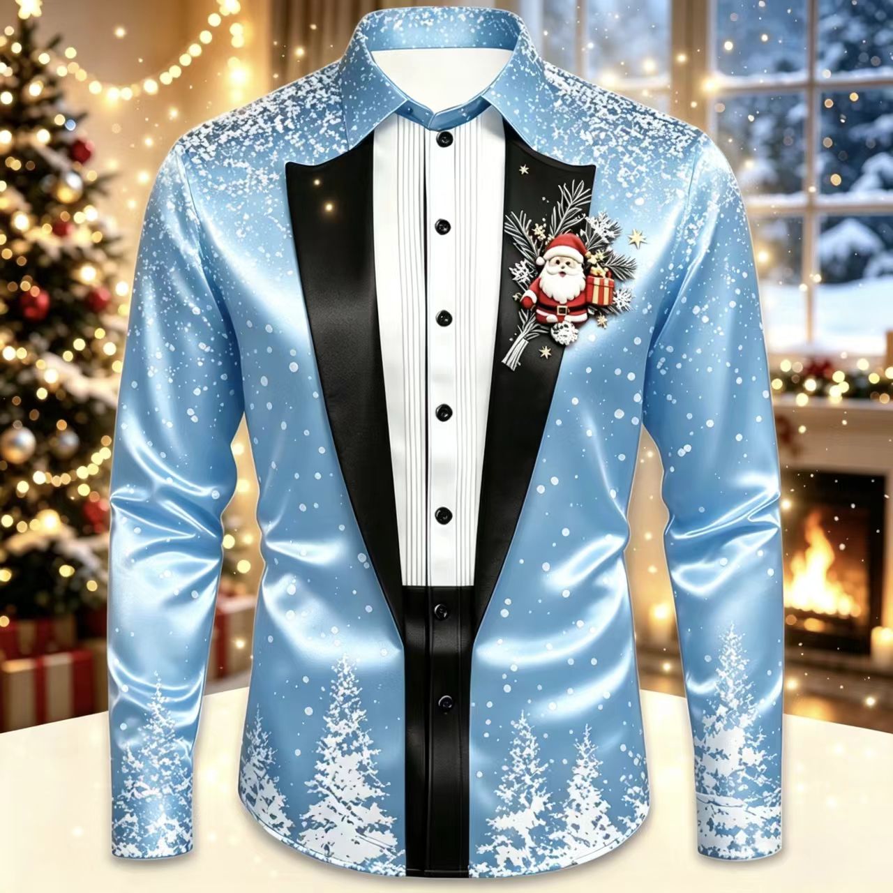 Men Christmas Satin Long Sleev - Mens Satin Silk Dress Shirt のレビューと価格