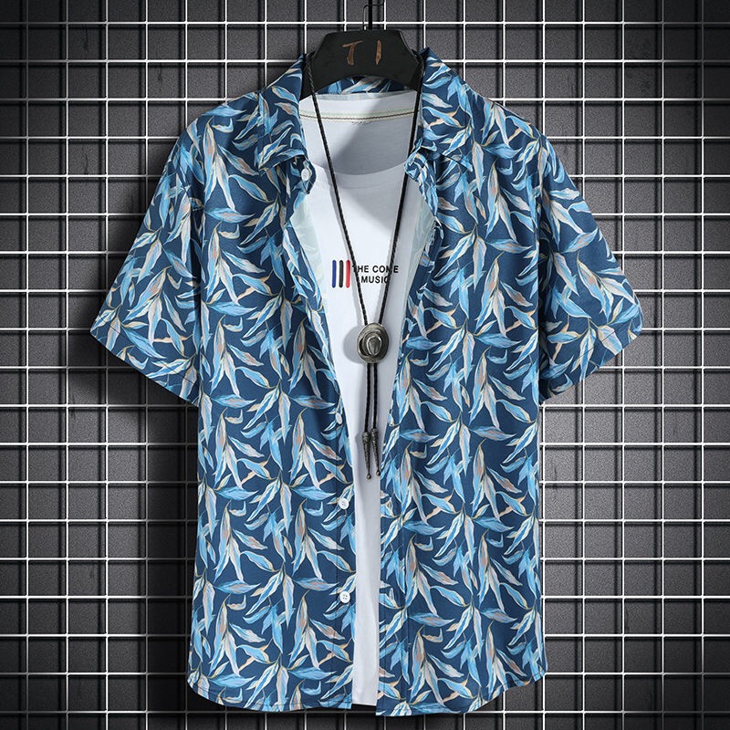 ハワイアンビーチシャツ メンズ半袖カジュアルシャツ 海辺の休 - Vintage Hawaiian Floral Shirt のレビューと価格