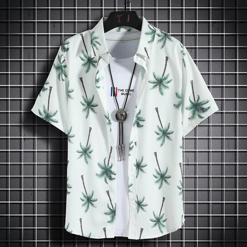 ハワイアンビーチシャツ メンズ半袖カジュアルシャツ 海辺の休 - Vintage Hawaiian Floral Shirt のレビューと価格